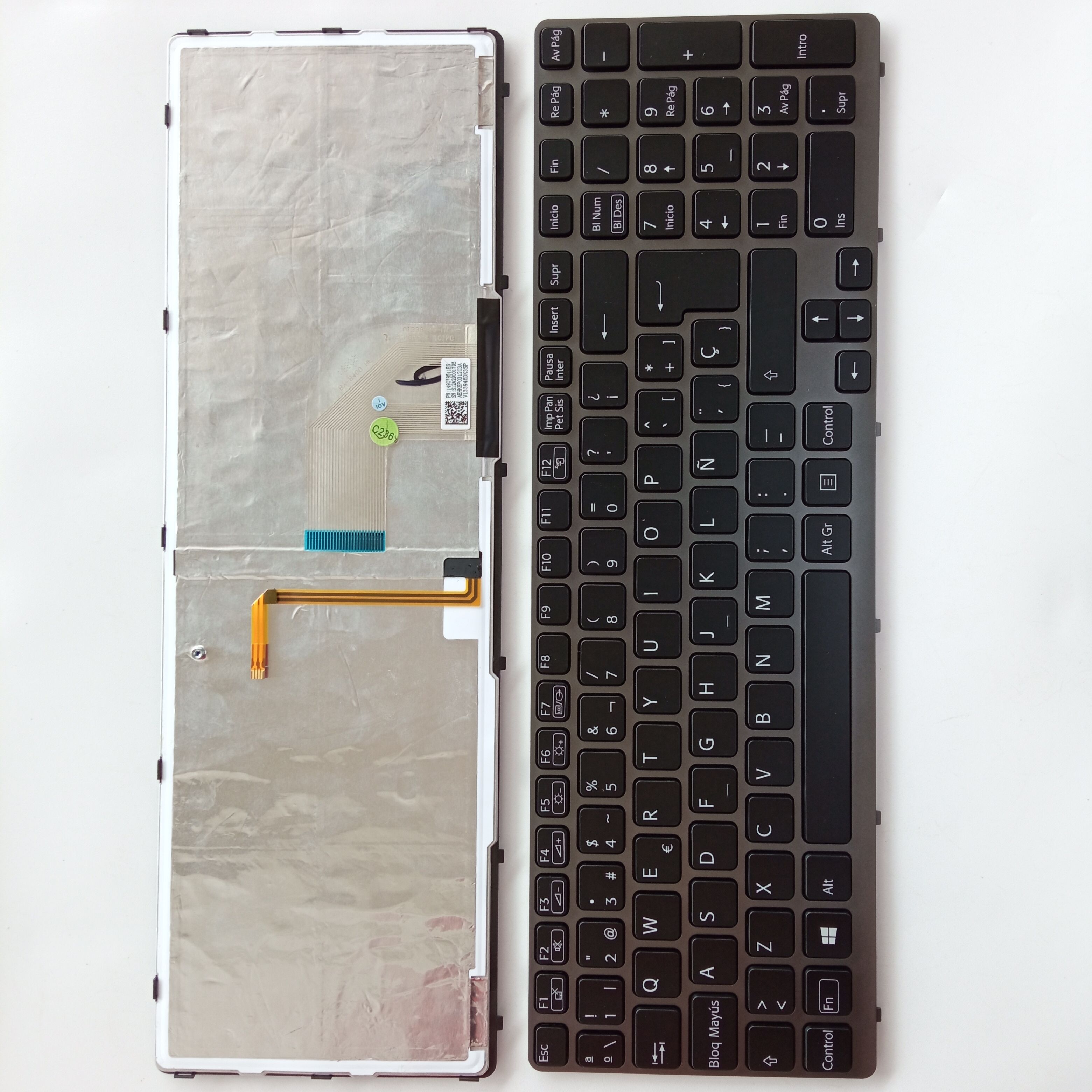 Picture of Laptop Spanish keyboard forNew Replacement Laptop Keyboard For SONY SVE15 GRAY FRAME BLACK Backlit Sp Layout